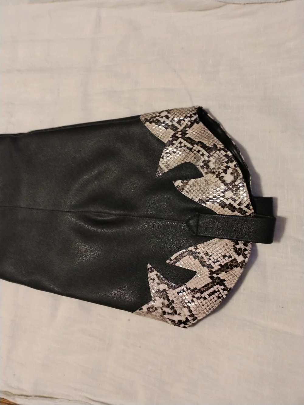Western Boots Black Over-the-Knee with Snake Print US 10.5 - UK 8